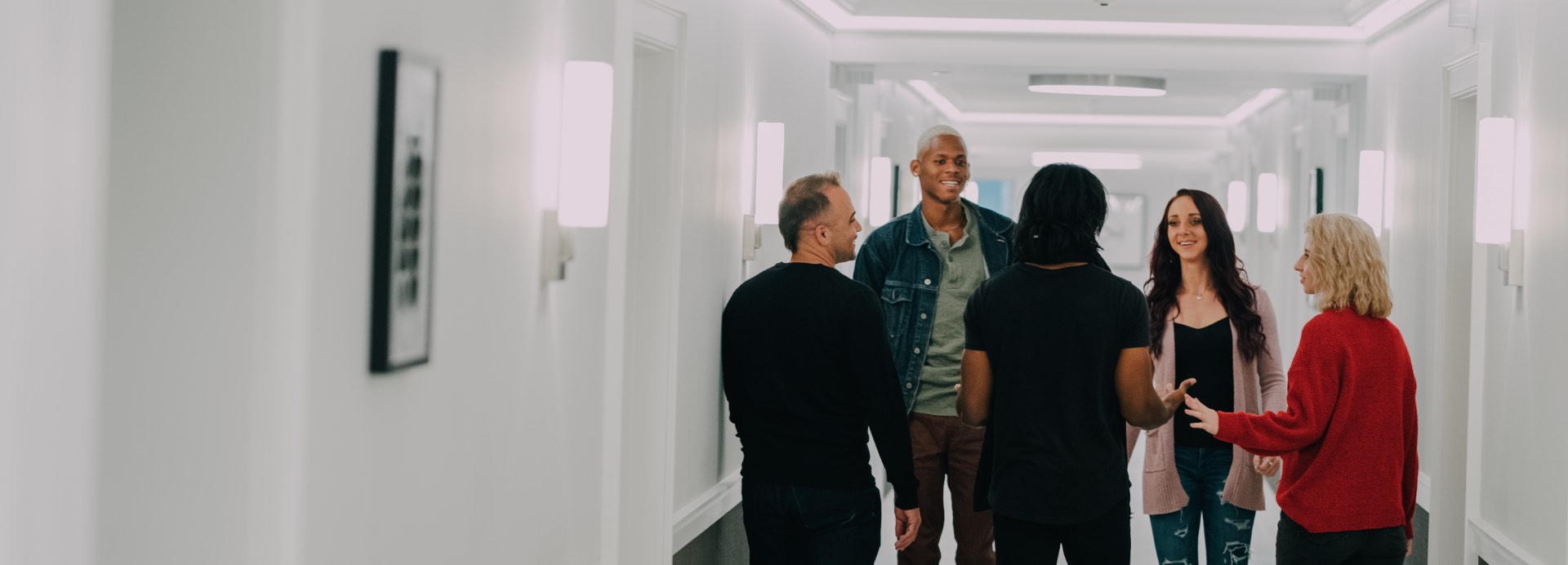 Group in hallway at Evolve Recovery Center